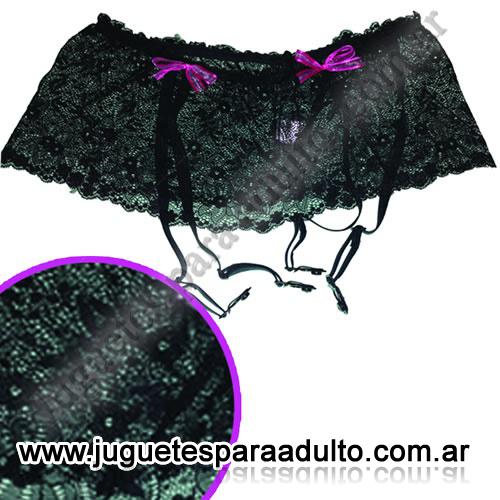 , , Portaligas negro de encaje bordado , , Portaligas negro de encaje bordado