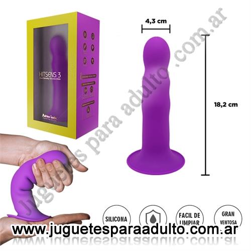 Consoladores, Consoladores sopapa jelly, HITSENS 3 - Dildo de Silicona de Doble Densidad (Color Lila)