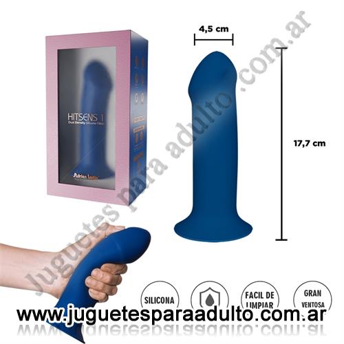 Consoladores, Consoladores sopapa jelly, HITSENS 1 - Dildo de Silicona de Doble Densidad (Azul Eléctrico)