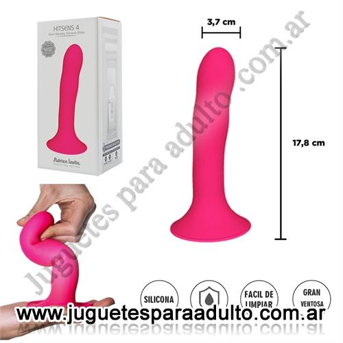 Consoladores, Consoladores sopapa jelly, HITSENS 4 - Dildo de Silicona de Doble Densidad (Color Rosa Fuerte)