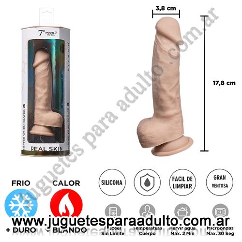 Consoladores, Consoladores sopapa jelly, Real Skin Model 1 - Dildo con funcion Termoreactiva de Silicona Líquida de 18 cm