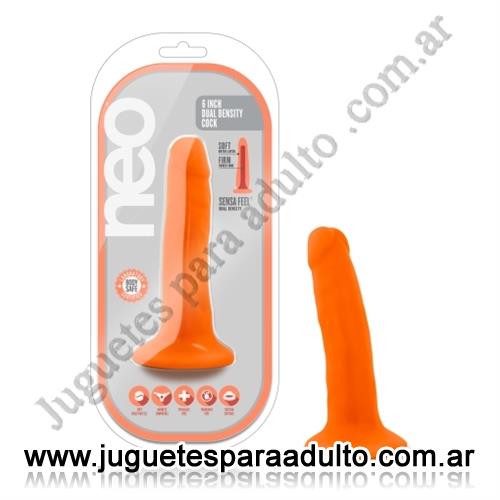 MARCAS IMPORTADAS, Blush, Dildo 6 con base de sopapa naranja Marcas Importadas, Blush, Dildo 6 con base de sopapa naranja