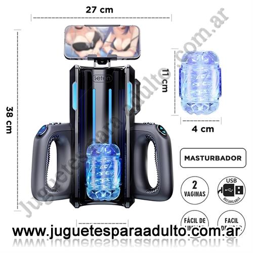 MARCAS IMPORTADAS, Hard Steel, Masturbador Automático Telescópico Profesional - 2 Mangas de Silicona + 3 Velocidades Marcas Importadas, Hard Steel, Masturbador Automático Telescópico Profesional - 2 Mangas de Silicona + 3 Velocidades