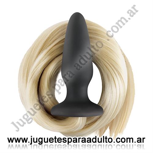 LENCERIA CUEROS EROTICOS Y SADOMASOQUISMO, , Plug con cola de caballo dorada Lenceria Cueros eroticos y Sadomasoquismo, , Plug con cola de caballo dorada