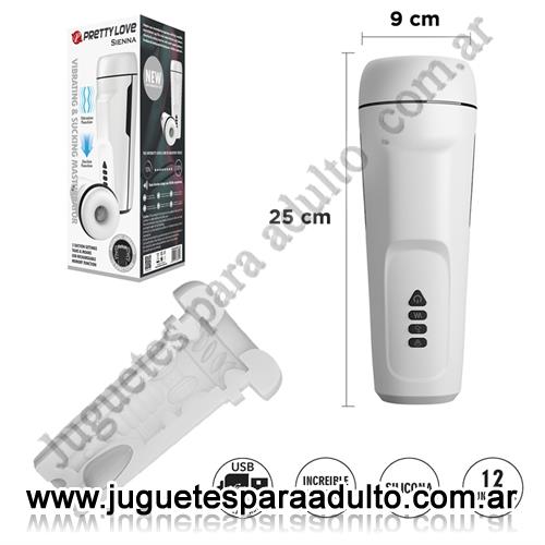 Estimuladores, Estimuladores masculinos, Masturbador con 12 funciones de vibracion, 3 funciones de succion,funcion de sonido y carga USB
