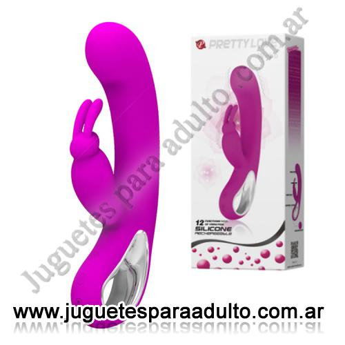 Marcas Importadas, Pretty Love, Vibrador 12 funciones con estimulador de clitoris y recarga USB