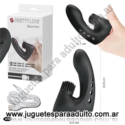 Productos eróticos, Usb recargables, Funda de dedo con vibracion, rotacion y carga USB