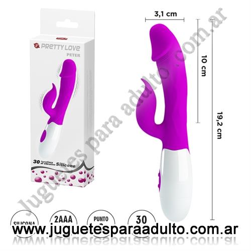 Vibradores, Vibradores con estimulacion, Estimulador vaginal con vibrador de clitoris y 30 funciones de vibracion