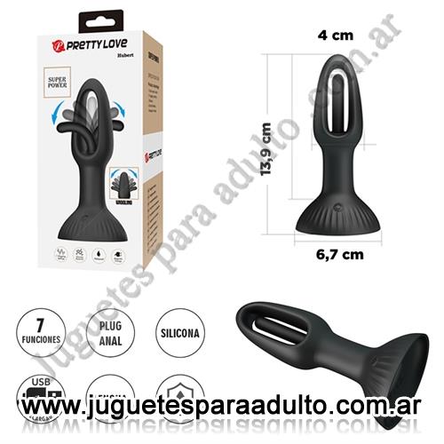 Marcas Importadas, Pretty Love, Hubert dilatador anal con estimulador con movimiento y carga USB