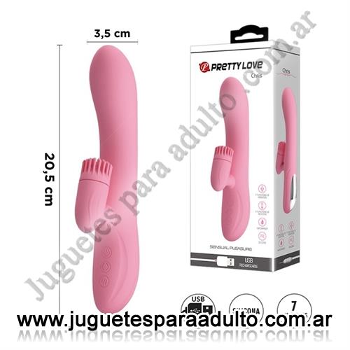 Productos eróticos, Usb recargables, Vibrador estimulador de punto g con masajeador de clitoris rotativo