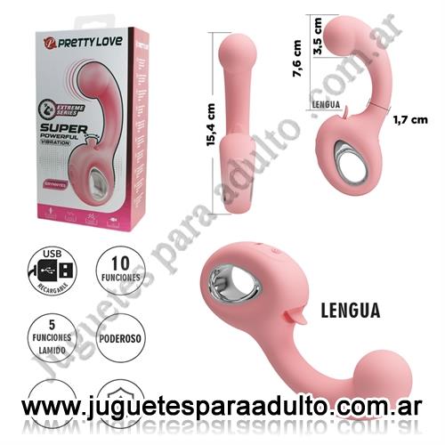 Marcas Importadas, Pretty Love, Estimulador de punto G con 5 funciones de lamido y carga USB