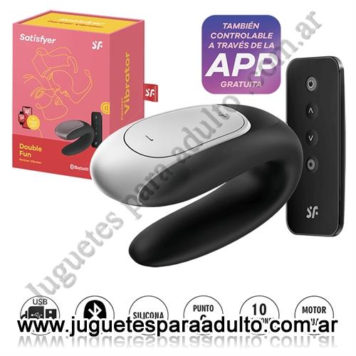 Productos eróticos, Inalambricos, Double fun vibrador con control remoto para parejas y carga USB