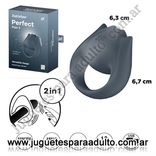 Marcas Importadas, Satisfyer, Perfect Pair 2 - Set de Estimulación Dual para Parejas (Incluye Vibrador y Anillo)