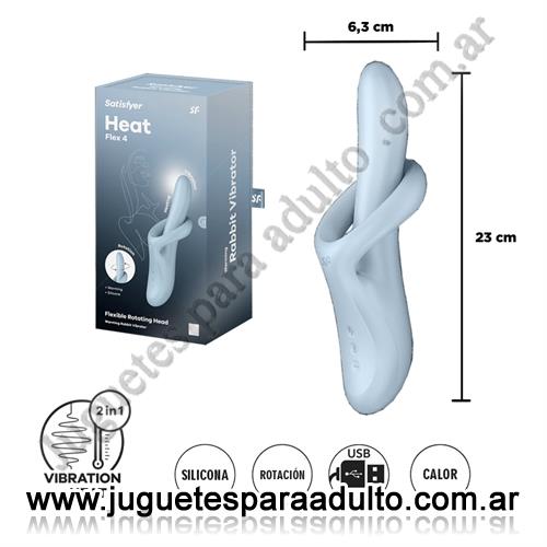Estimuladores, Estimuladores femeninos, Heat Flex 4 - Vibrador con efecto calor y Flexible ademas con 2 Motores