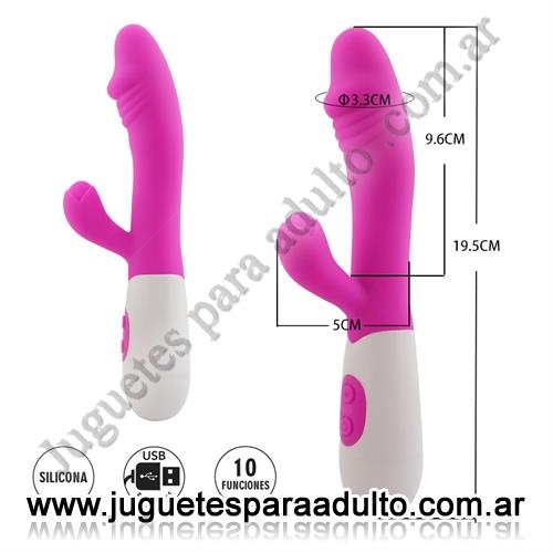 Vibradores, Vibradores con estimulacion, Capricornus : Vibrador con estimulador de clitoris con 10 funciones de vibracion