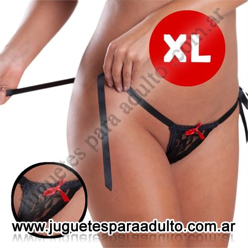 Lencería femenina, Lenceria xl, Colaless XL de encaje con cintas para atar negra
