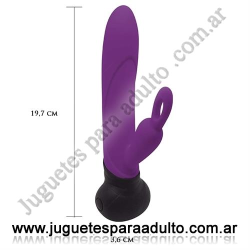 Vibradores, Vibradores premium, Vibrador rotativo con estimulador de clitoris y carga USB
