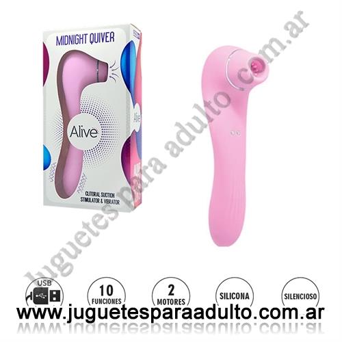 Productos eróticos, Usb recargables, Midnight quiver Pink succionador de clitoris con carga USB
