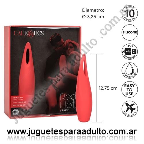 Estimuladores, Estimuladores de clitoris, Masajeador red hot spark con 10 velocidades y carga USB
