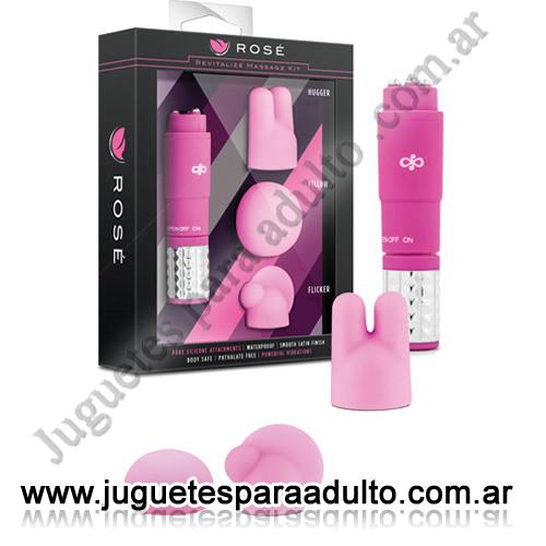 Estimuladores, Estimuladores de clitoris, Vibrador estimulador con 3 accesorios intercambiables