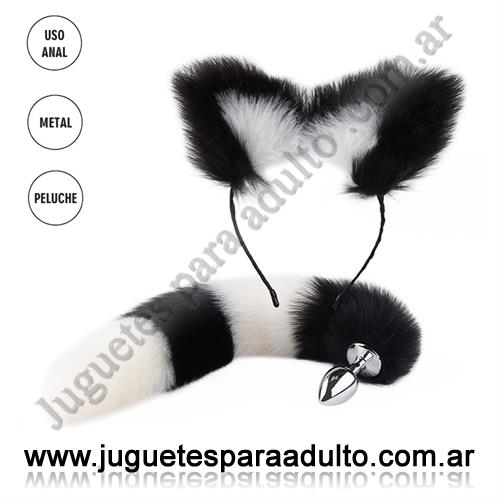 Productos eróticos, Kits, Plug cola de gato + orejas de gato blancas y negras