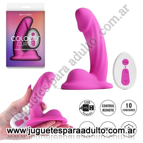 Estimuladores, Estimuladores especiales, Dildo Vibrador Curvo Colours: diseño flexible y control remoto