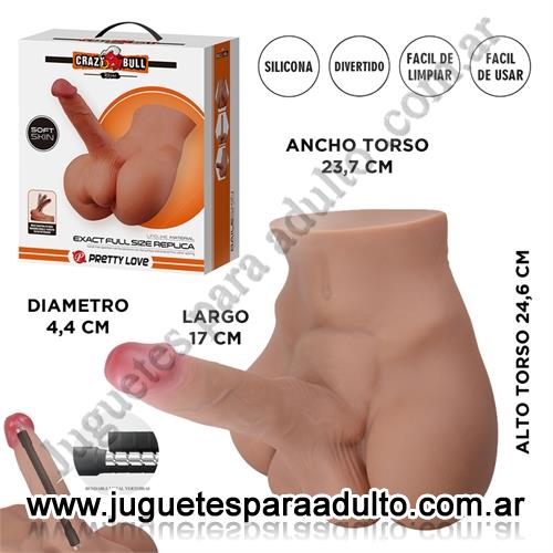 Vibradores, Vibradores premium, Semi torso con pene realista vertebrado Soft Skin
