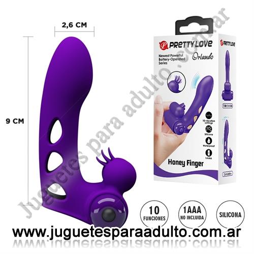 Estimuladores, Estimuladores especiales, Vibrador para dedo con estimulador de clitoris 