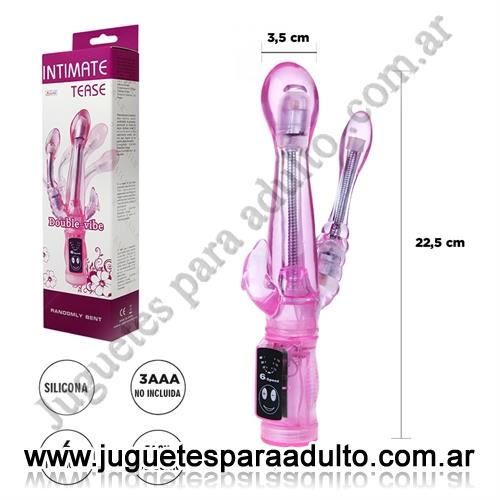 Vibradores, Vibradores rotativos, Vibrador flexible con estimulador de clitoris y 6 funciones de vibracion