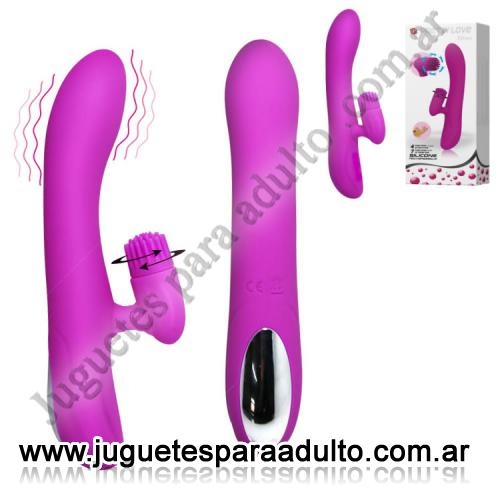 Vibradores, Vibradores con estimulacion, Vibrador 7 funciones con estimulador rotativo de clitoris y USB