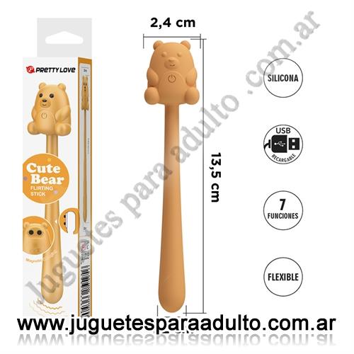 Vibradores, Vibradores premium, Varita Flirteo Oso Lindo - 7 Modos, Recargable y Suave