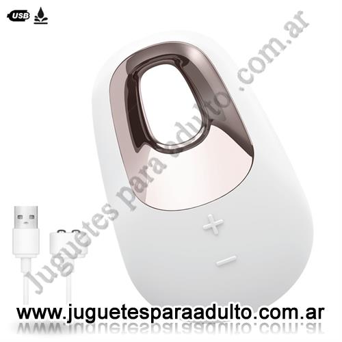 Productos eróticos, Usb recargables, White Temptation estimulador clitorial con carga USB y 15 modos de vibracion