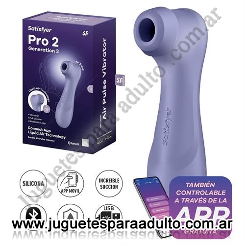 Estimuladores, Estimuladores de clitoris, Satisfyer Pro 2 Lilac Generation 3 succionador con aplicación blueetoth