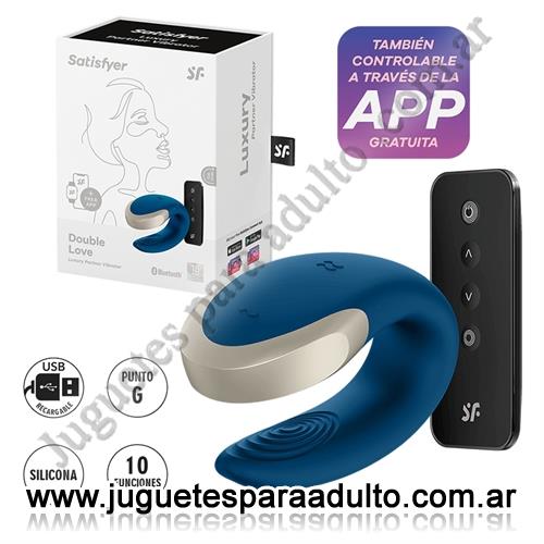 Productos eróticos, Inalambricos, Double Love vibrador para parejas con control remoto y carga USB