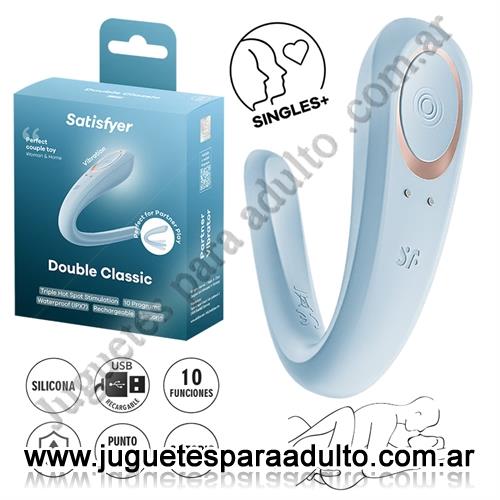 Estimuladores, Balas vibradoras, Double Classic estimulador para parejas con carga USB