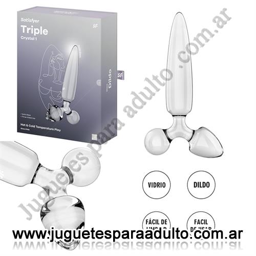 Estimuladores, Estimuladores especiales, Triple Crystal 1 Dildo y plug de cristal