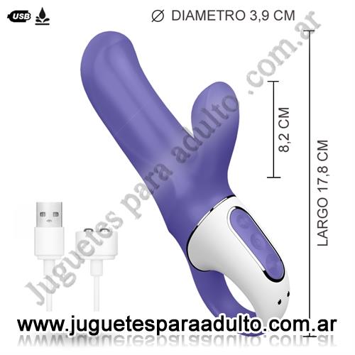 Productos eróticos, Usb recargables, Vibrador estimulador de clitoris con 2 motores y 12 intensidades