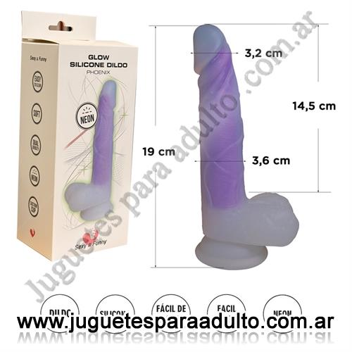 Consoladores, Consoladores sopapa jelly, Dildo de Silicona Luminoso 19 cm – Brilla en la Oscuridad
