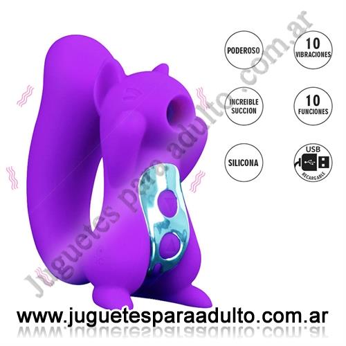 Estimuladores, Estimuladores de clitoris, Ursa succionador de clitoris con forma de ardilla, vibracion y carga USB